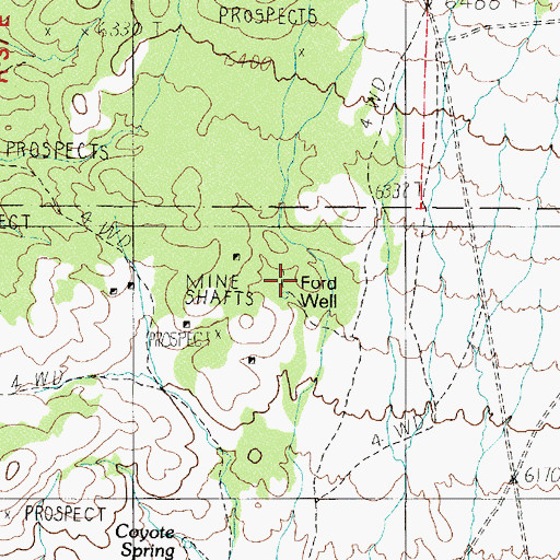 Topographic Map of Ford Well, NV