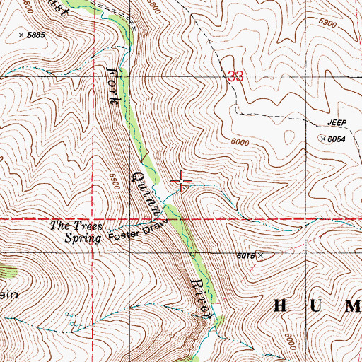 Topographic Map of Foster Draw, NV