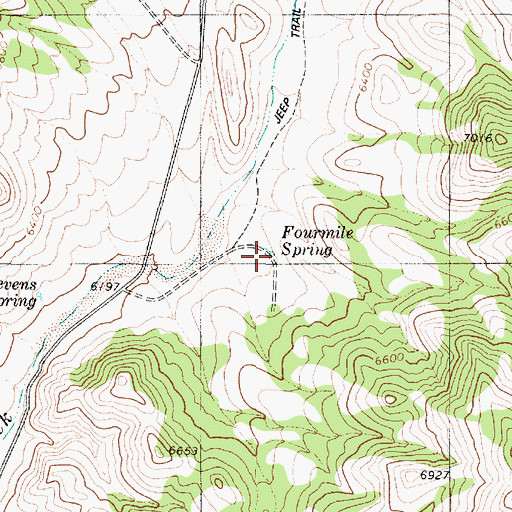 Topographic Map of Fourmile Spring, NV