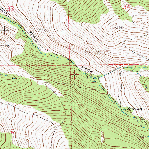 Topographic Map of Fourth Boulder Creek, NV