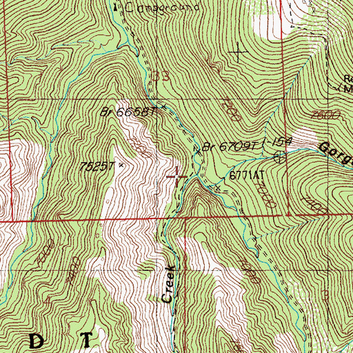 Topographic Map of Fox Creek, NV