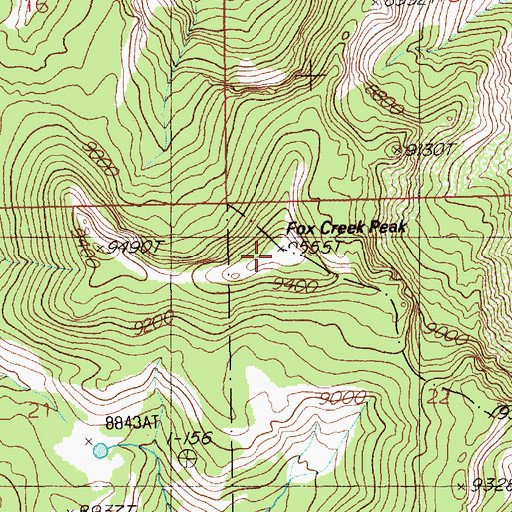 Topographic Map of Fox Creek Peak, NV
