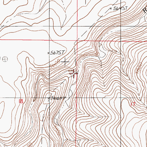 Topographic Map of Frances Creek, NV