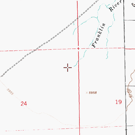 Topographic Map of Franklin River, NV