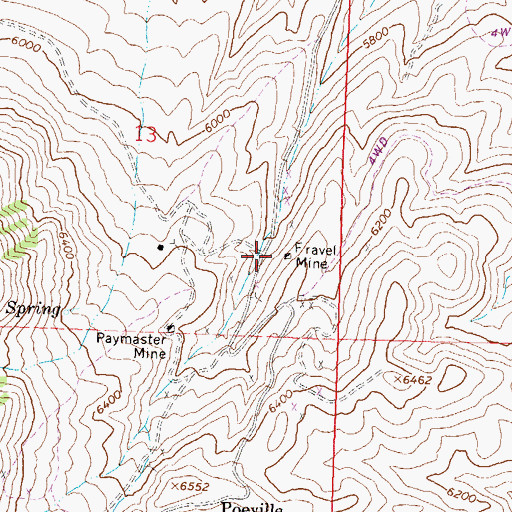 Topographic Map of Fravel Mine, NV