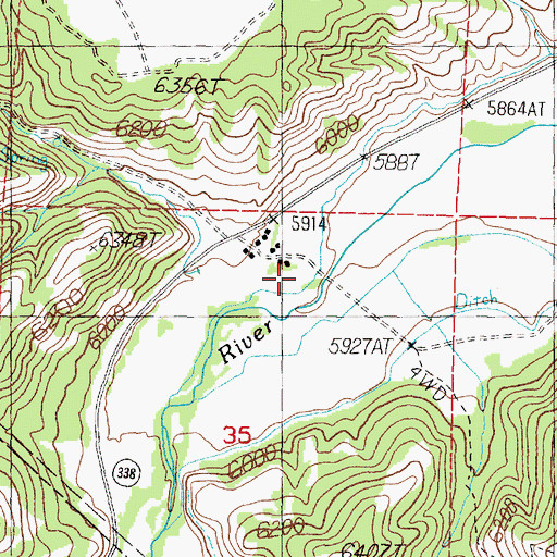 Topographic Map of Fredericks Ranch (historical), NV
