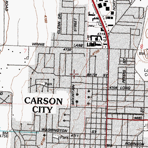 Topographic Map of Fritsch Elementary School, NV