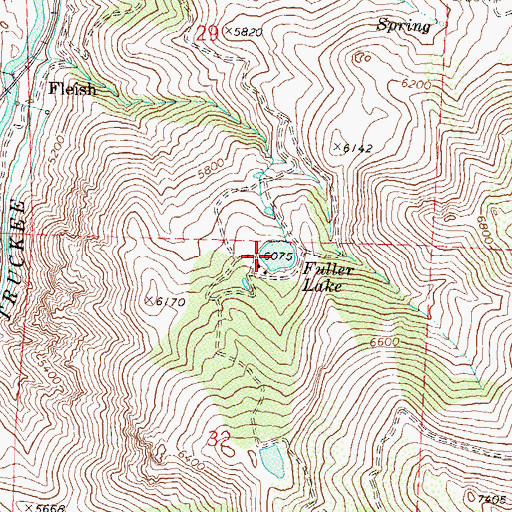 Topographic Map of Fuller Lake, NV