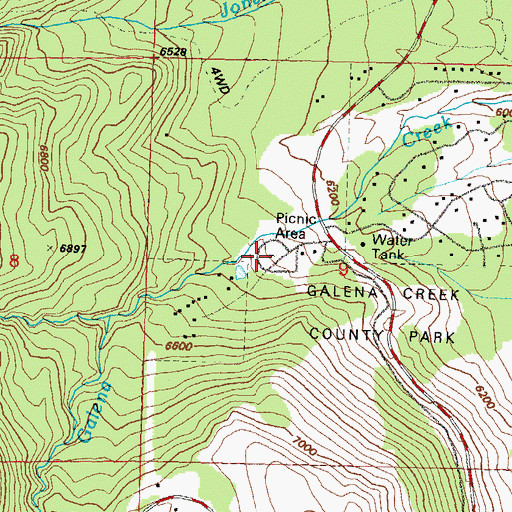 Topographic Map of Galena Creek County Park, NV