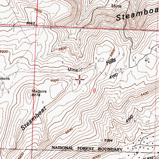 Topographic Map of Galena Hill Mine, NV