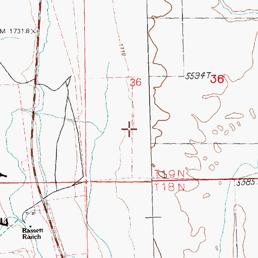 Topographic Map of Garden Creek, NV