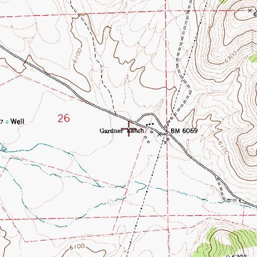 Topographic Map of Gardner Ranch, NV