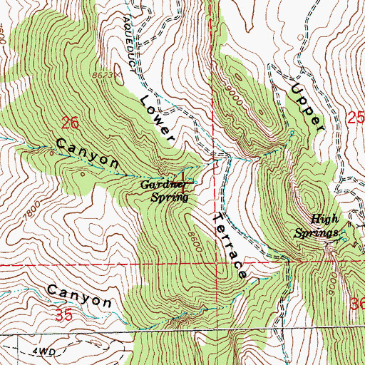 Topographic Map of Gardner Spring, NV
