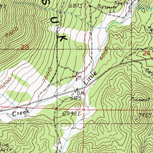 Topographic Map of Garfield Creek, NV