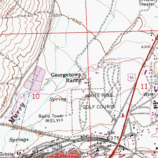 Topographic Map of Georgetown Ranch, NV
