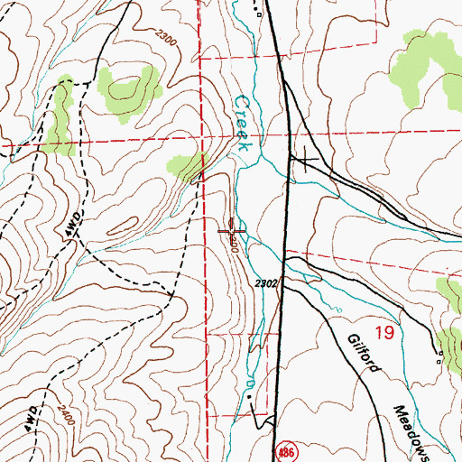 Topographic Map of Gilford Creek, NV
