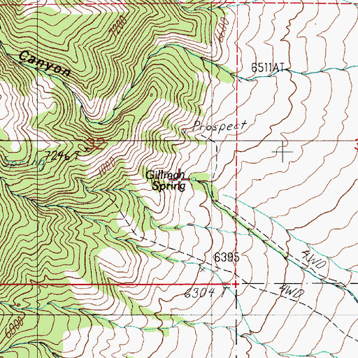 Topographic Map of Gillman Spring, NV