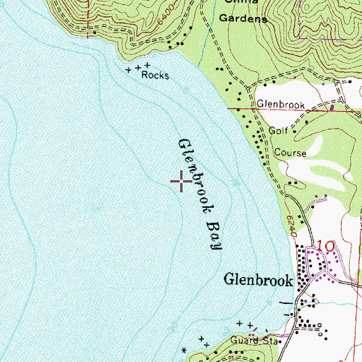 Topographic Map of Glenbrook Bay, NV