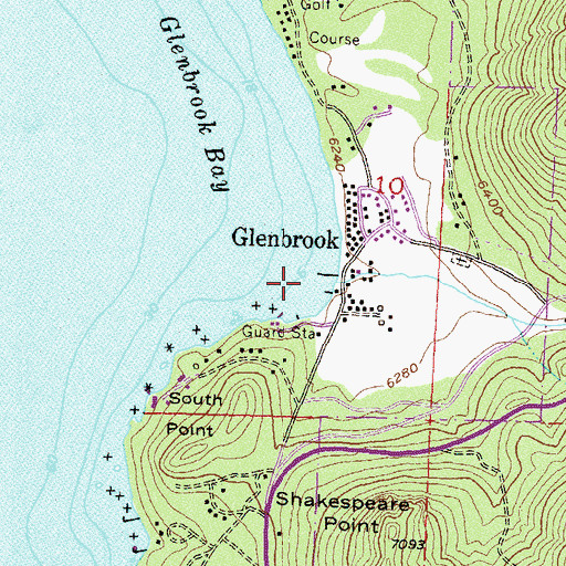 Topographic Map of Glenbrook Creek, NV