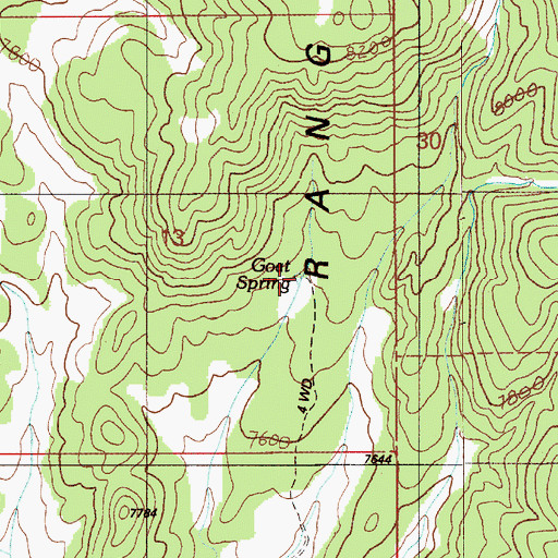 Topographic Map of Goat Spring, NV