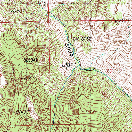 Topographic Map of Gods Pocket Creek, NV