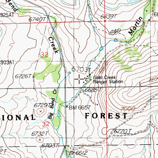 Topographic Map of Gold Creek Ranger Station, NV
