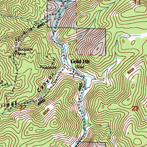 Topographic Map of Gold Hit, NV