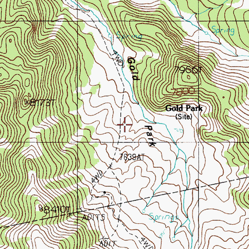 Topographic Map of Gold Park, NV