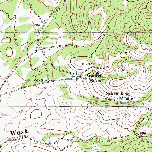 Topographic Map of Golden (historical), NV