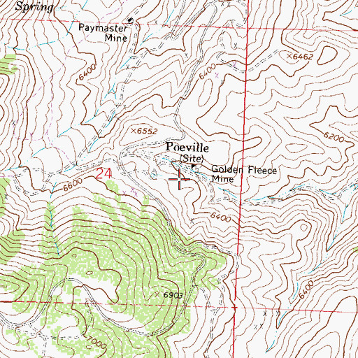 Topographic Map of Golden Fleece Mine, NV