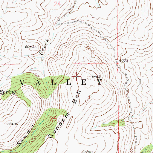 Topographic Map of Gondem Bah, NV