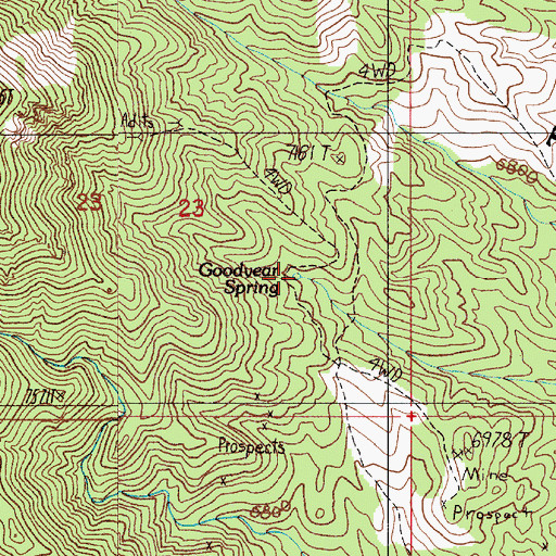 Topographic Map of Goodyear Spring, NV