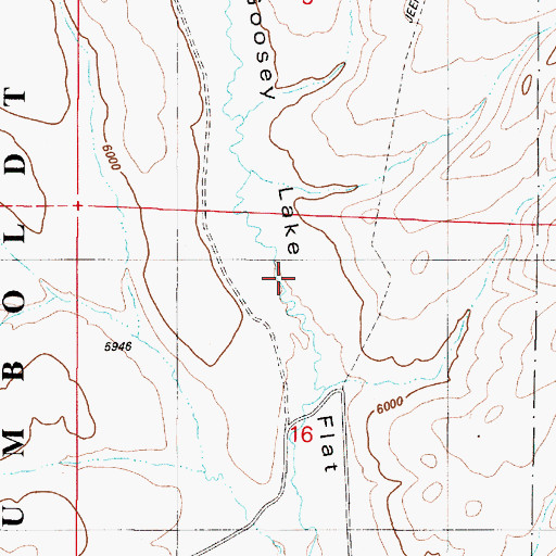Topographic Map of Goosey Lake Flat, NV