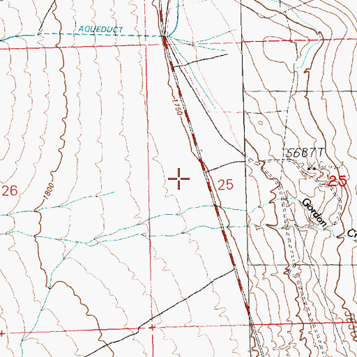 Topographic Map of Gordon Creek, NV