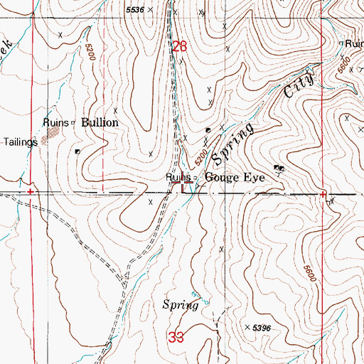 Topographic Map of Gouge Eye, NV
