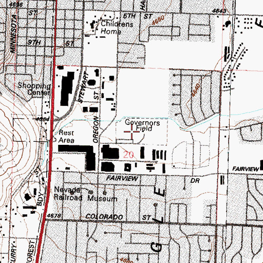 Topographic Map of Governors Field, NV