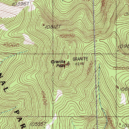 Topographic Map of Granite Peak, NV