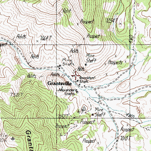 Topographic Map of Grantsville, NV