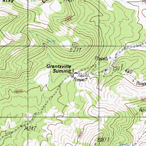 Topographic Map of Grantsville Summit, NV