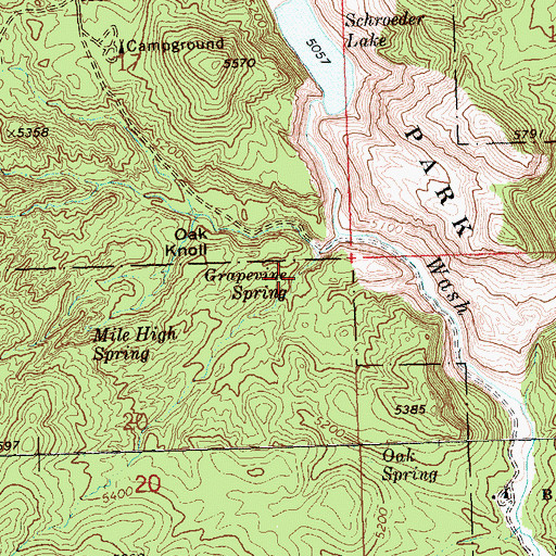Topographic Map of Grapevine Spring, NV