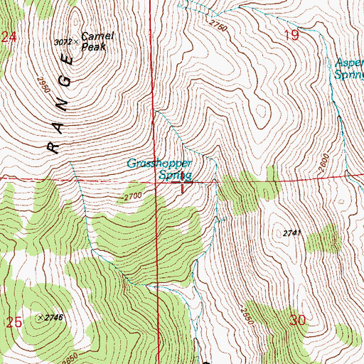 Topographic Map of Grasshopper Spring, NV