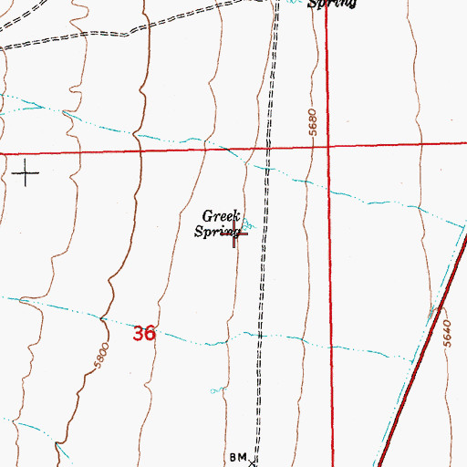 Topographic Map of Greek Spring, NV