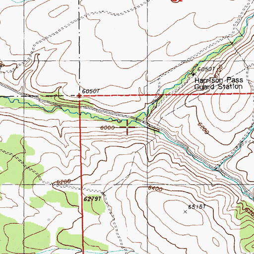 Topographic Map of Green Mountain Creek, NV