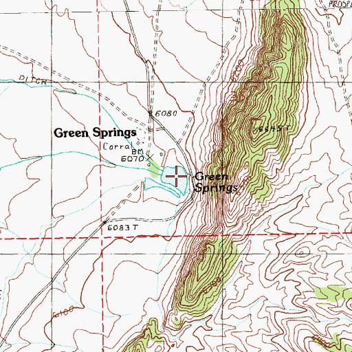 Topographic Map of Green Springs, NV