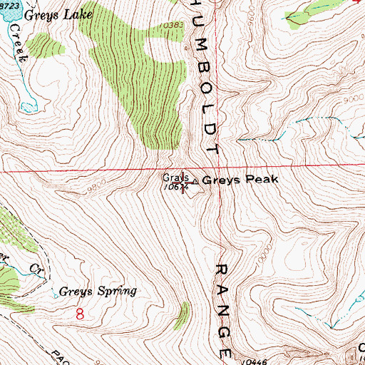 Topographic Map of Greys Peak, NV