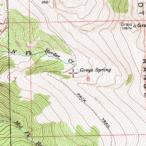 Topographic Map of Greys Spring, NV