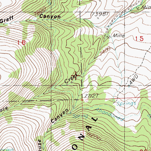 Topographic Map of Grouse Canyon, NV