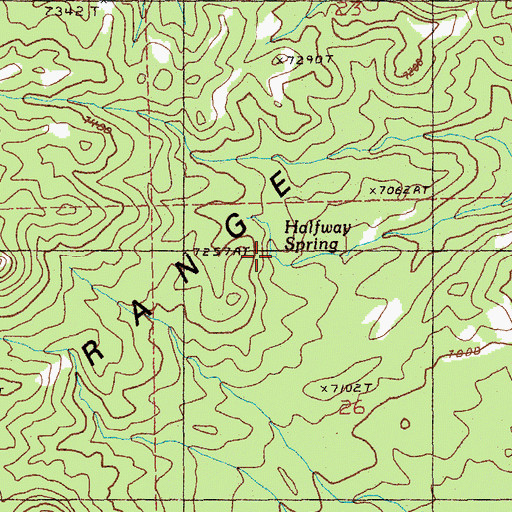 Topographic Map of Halfway Spring, NV