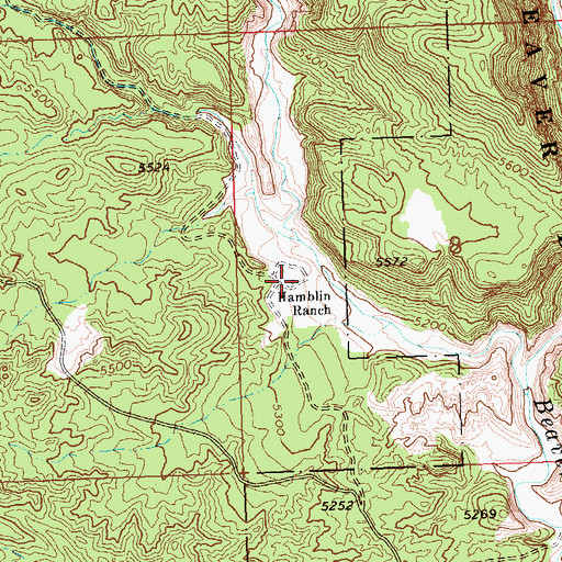 Topographic Map of Hamblin Ranch, NV