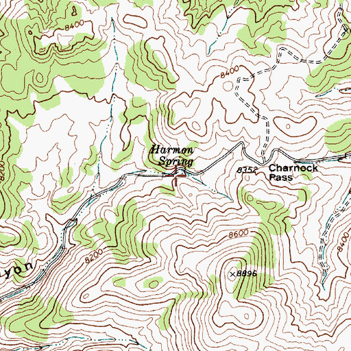 Topographic Map of Harmon Spring, NV